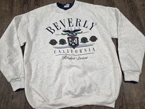 Beverly Hills Rodeo Drive 1992 Vintage Crewneck Sweatshirt Gray Heather XL